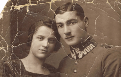 Before: Torn Wedding Photo Repair
